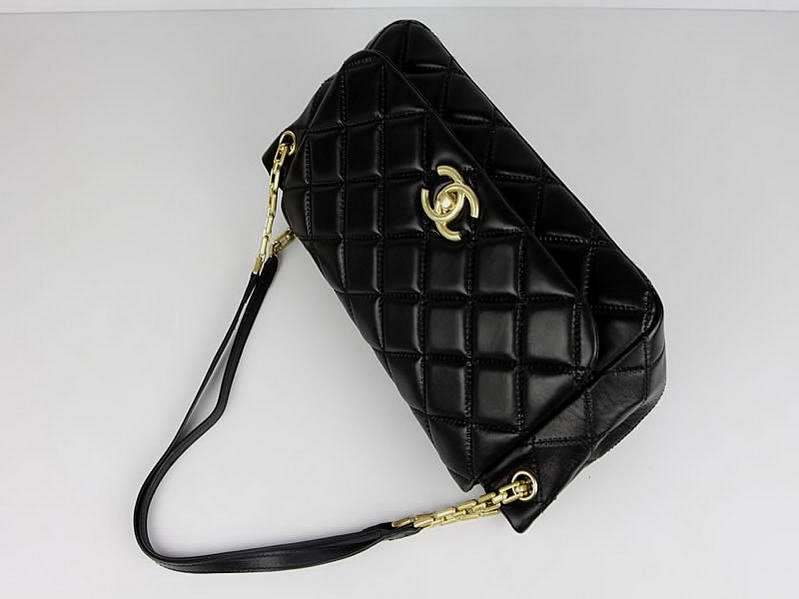 7A Replica Chanel A50360 Lambskin Leather Flap Bags Black